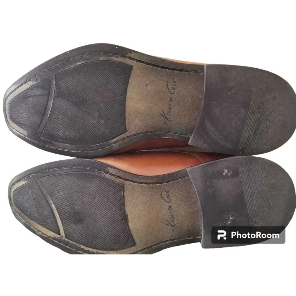 Kenneth Cole Brown Leather Men's Shoes US Size 9M Oxford Dress Money Clip